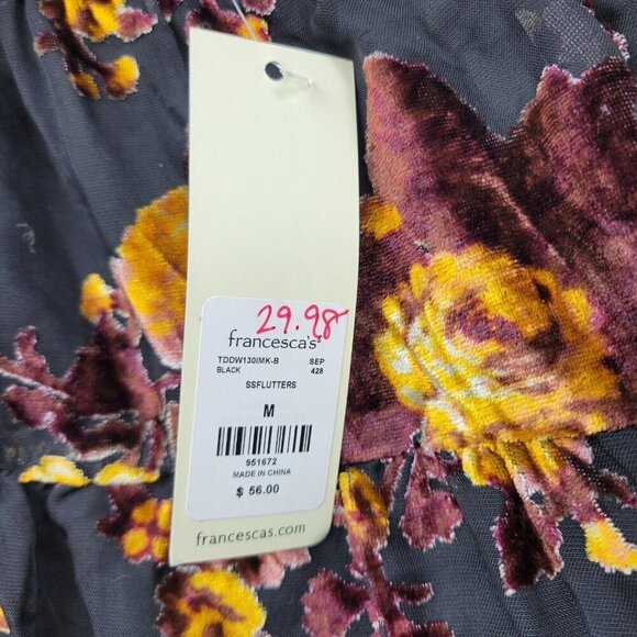 Francescas Womens Medium Velvet Zeta Burnout Blouse Babydoll Shirt Tank … - Picture 7 of 11